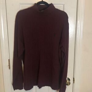 Polo By Ralph Lauren Men's Burgundy Long Sleeves Jersey Size Large EUC